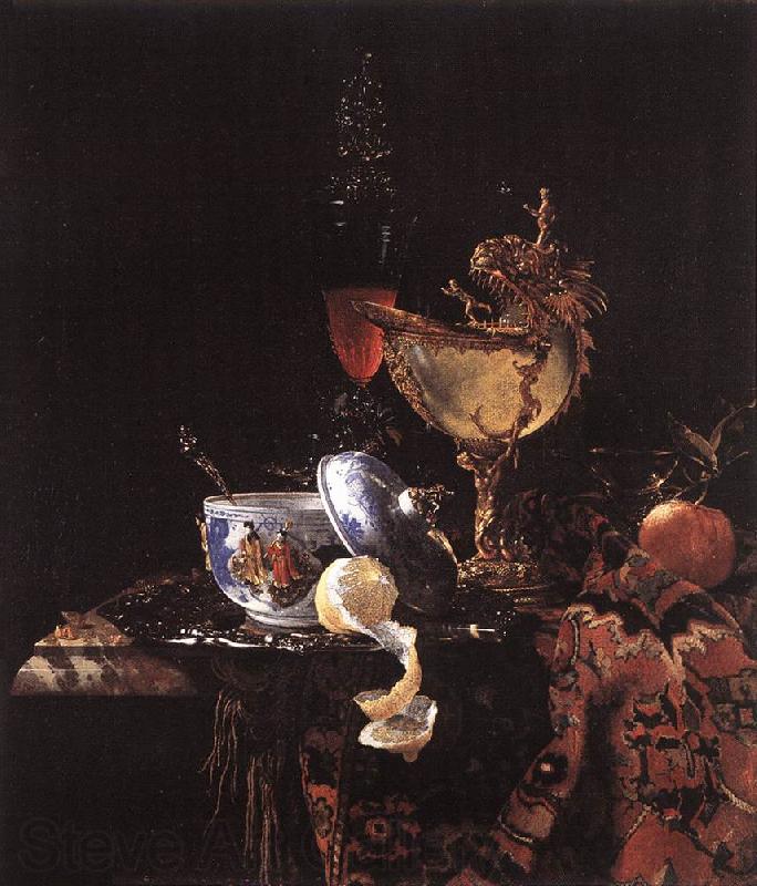 KALF, Willem Still-Life with Silver Bowl, Glasses, and Fruit sgy Norge oil painting art